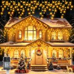 cshare Eisregen Lichterkette 20m 480 LEDs Warmweiss – Weihnachtsbeleuchtung mit Timer für Aussen