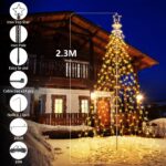 iBaycon Weihnachtsbeleuchtung 2,3 m mit Stern – 274 LED warmweiss, 8 Modi & Fernbedienung – Bild 6