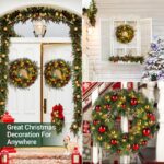 Ulinek Weihnachtskranz 40 cm mit 40 LED & PE-Tannennadeln – Batteriebetrieben für Haustür – Bild 8