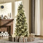 HOMCOM Künstlicher Weihnachtsbaum 180 cm mit 300 LED & Schnee – Tannenbaum für Innen – Bild 2