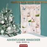 Papierdrachen Adventskalender 2026 Wandkalender 120 x 60 cm – Bestickter Stoff zum Befüllen – Bild 4