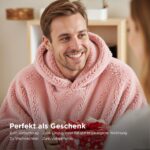 BEDSURE Hoodie Decke mit Ärmeln 95x85cm Rosa – Sherpa Kuscheldecke mit Taschen für Damen & Herren – Bild 5
