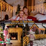 Ollny Eisregen Lichterkette 12m mit 504 LEDs – Warmweiss Weihnachtsbeleuchtung aussen mit Fernbedienung – Bild 7