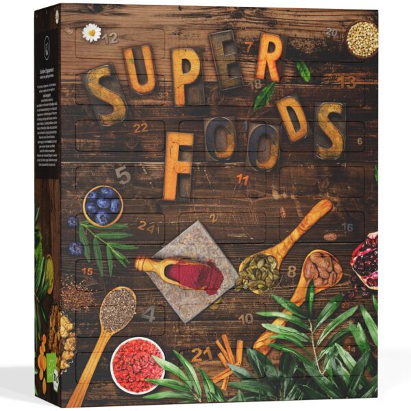BOXILAND® Superfood Adventskalender 2026 Bio – 24 Sorten Nüsse, Saaten & Superfoods