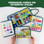 BONNYCO Montessori Busy Board Filz – 8 Sensorische Tafeln im Koffer für Kinder 1–4 Jahre – Bild 4
