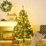 HOMCOM Kunstweihnachtsbaum 150 cm mit LED-Lichterkette – Weihnachtsdeko inkl. Kugeln & Ständer – Bild 2
