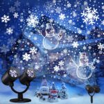 iShabao Doppelkopf LED Schneeflocken Projektor – Wasserdichte Weihnachtsdeko mit Timer für Aussen
