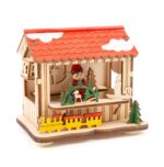 small foot Weihnachtsmarkt Lampen-Set aus Holz – LED-Dekoration mit 3 beleuchteten Hütten – Bild 5