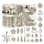 SHareconn 100er Weihnachtskugeln Set Champagner – Bruchsicherer Christbaumschmuck aus Kunststoff