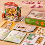 Rolife Weihnachtskuchenstand – 170-teiliges Miniatur Haus Bastelset ohne Kleber für Erwachsene – Bild 3