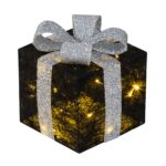 Bambelaa! 3er LED Geschenkboxen Set mit Timer – Weihnachtsdeko Schwarz-Silber – Bild 7