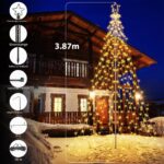 Joomer Weihnachtsbeleuchtung 568 LED 3,87M mit Stern – Warmweiß Außen Christbaumbeleuchtung Dimmbar – Bild 7