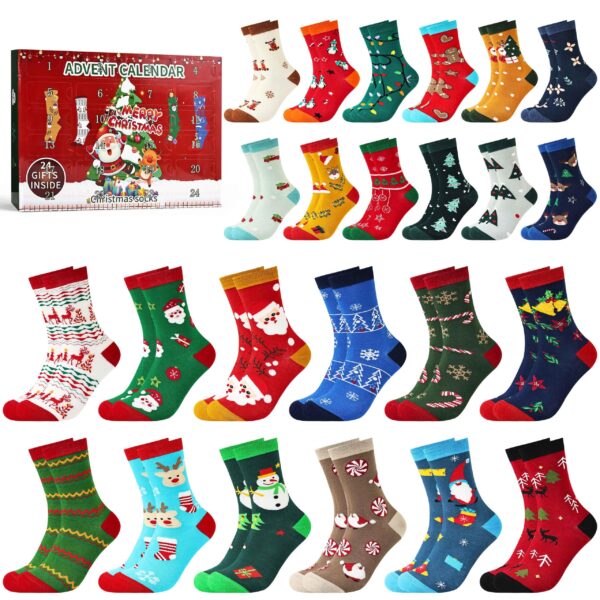 Jeasona Adventskalender 2026 mit 24 Paar Socken – Weihnachtsgeschenk für Damen & Herren