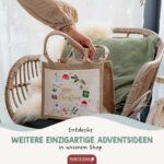 Papierdrachen Adventskalender 2026 Wandkalender 120 x 60 cm – Bestickter Stoff zum Befüllen – Bild 7