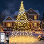 Joomer Weihnachtsbeleuchtung 274 LED 2,3m mit Stern – Dimmbar & Fernbedienung für Aussen