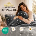 MALIKA Wende-Bettwäsche 135x200cm Cashmere Touch Nicky-Teddy Plüsch – Winterbettwäsche Grau – Bild 7