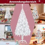 HENGMEI Künstlicher Weihnachtsbaum 180 cm mit Ständer – Weisser PVC-Tannenbaum – Bild 6