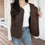 beifon Teddy Fleece Weste Damen – Ärmellose Plüschweste für Herbst & Winter – Bild 3