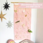 Papierdrachen Adventskalender 2026 Wandteppich Rosa Gold – 120x60 cm mit 24 Stoffbeuteln – Bild 2