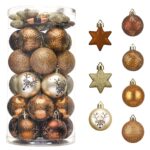 Valery Madelyn Weihnachtskugeln 35er Set 5cm – Bruchsichere Christbaumkugeln Kupfergold