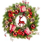 Avoalre Weihnachtskranz 40 cm mit 40 LEDs, 8 Modi & Timer – Batteriebetrieben