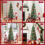 Yaheetech 154 cm Bleistift-Weihnachtsbaum – Schmaler Kunsttannenbaum mit 294 Spitzen – Bild 7