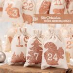 Papierdrachen Adventskalender 2026 – 24 Leinen-Säckchen mit Waldtieren & Zubehör – Bild 4