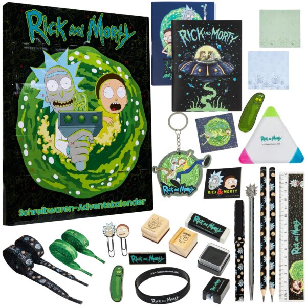 Rick and Morty Adventskalender 2026 – 24 Überraschungen mit Stiften, Stickern & Stempeln