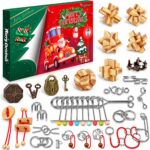 FORMIZON Adventskalender 2026 mit 24 Knobelspiele – Metall- & Holzpuzzles für Familie