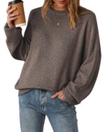 Arach&Cloz Damen Pullover Wollmix Oversized – Kuscheliger Strickpullover für Herbst & Winter