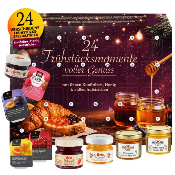 He-Ju Frühstück Adventskalender 2026 – 24 Premium-Aufstriche in Portionsgrössen