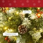 HOMCOM Künstlicher Weihnachtsbaum 180 cm mit 300 LED & Schnee – Tannenbaum für Innen – Bild 9