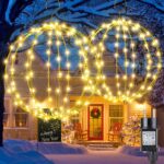 Joomer LED Leuchtkugeln 2er Set (33cm & 28cm) – Warmweisse Weihnachtsbeleuchtung mit Timer