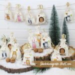Papierdrachen Adventskalender 2026 – 24 bestickte Stoffsäckchen Waldtiere mit Glitzer-Zahlenklammern – Bild 5