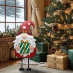 61 cm Weihnachtswichtel Metall mit Rentiergeweih – Gartendeko Innen & Aussen – Bild 5