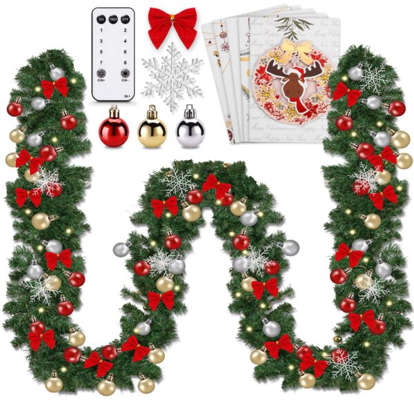 ONBEST Weihnachtsgirlande 10 m – 200 LEDs warmweiss mit Fernbedienung & Timer