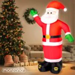 Monzana Aufblasbarer Weihnachtsmann XXL 250cm mit LED & Elektropumpe – Weihnachtsdeko Outdoor – Bild 9