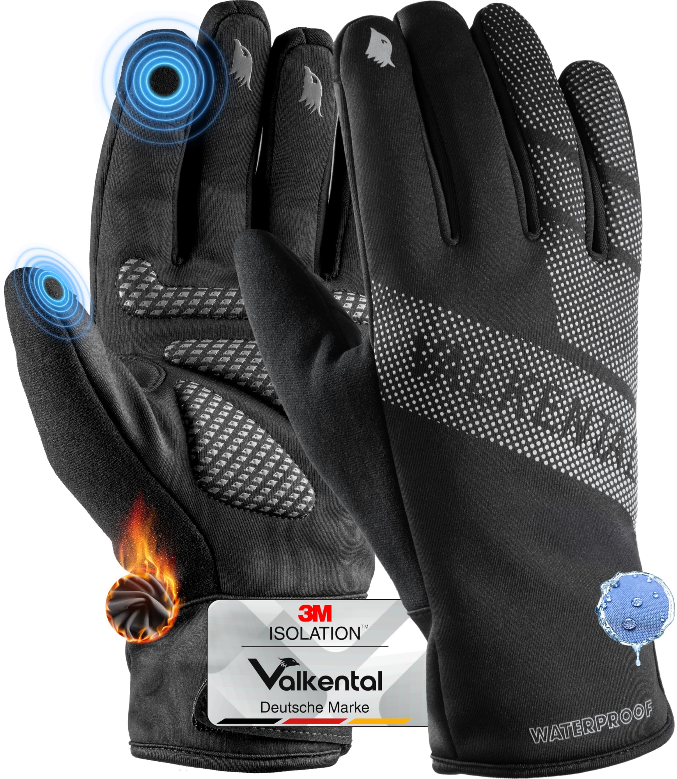 91njcwphENL._SY2560_.jpg Valkental GloRider Fahrradhandschuhe wasserdicht – Winter-Thermohandschuhe mit Touchscreen – Bild 1