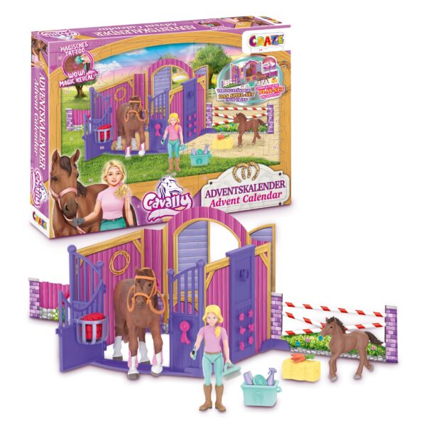 CRAZE Cavally Adventskalender 2026 – Pferde-Spielset mit 24 Überraschungen & Farbwechsel-Funktion