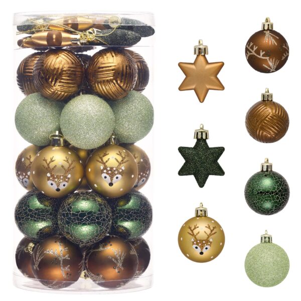 Valery Madelyn Weihnachtskugeln 35er Set 5cm – Bruchsichere Christbaumkugeln Kupfergold & Bronze