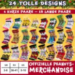 Get Trend Snoopy Socken Adventskalender 2026 – 24 Paar Damen & Teens Strümpfe, Grösse 36-41 – Bild 6