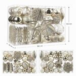 SHareconn 100er Weihnachtskugeln Set Champagner – Bruchsicherer Christbaumschmuck aus Kunststoff – Bild 3