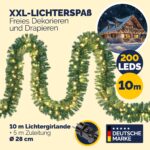 CASARIA LED-Weihnachtsgirlande 10m mit 200 Warmweiss-LEDs – Indoor & Outdoor Tannengirlande – Bild 3