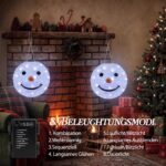 Qedertek LED Weihnachtslaterne 2er-Set 30cm – Schneemann Deko mit 40 LEDs & 8 Modi – Bild 4