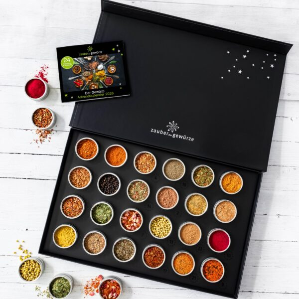 Zauber der Gewürze Adventskalender 2026 – 24 Gewürze mit Rezepten für Genießer