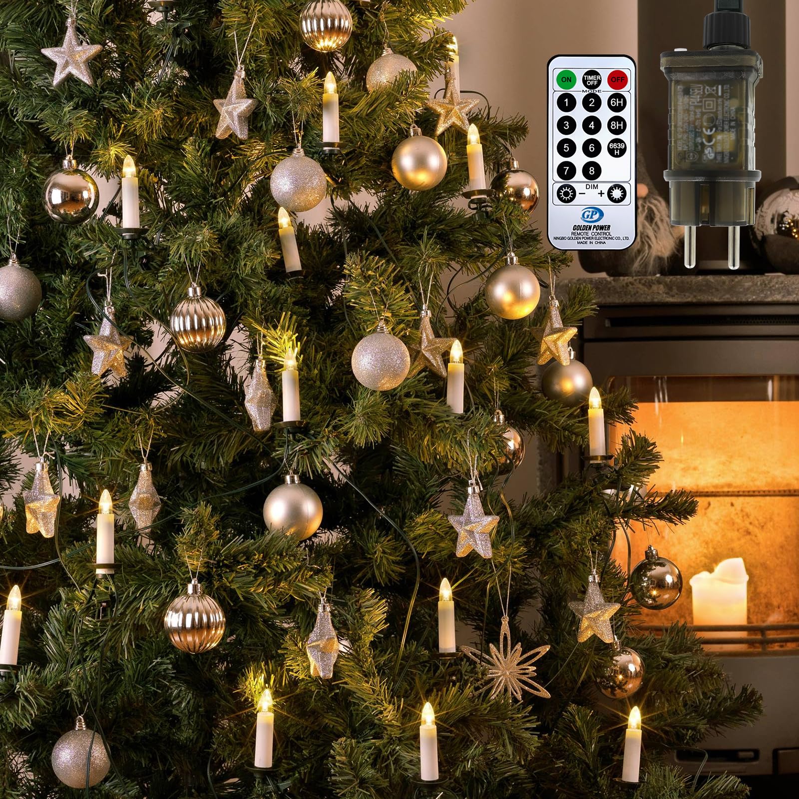 91uVnSDjzcL._SY1600_.jpg A.bigwhale 50er LED Weihnachtsbaumkerzen mit Fernbedienung – 8 Modi & Timer für Innen – Bild 1