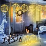 Joomer LED Leuchtkugel 2er Set 33cm & 28cm – Warmweisse Weihnachtsbeleuchtung mit Timer – Bild 6