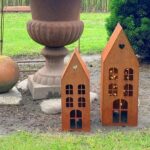 Edelrost Lichthäuser 2er Set – Rustikale Windlichter für Garten & Terrasse – Bild 5