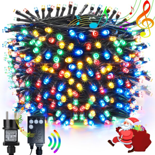 NEXVIN 20M LED Lichterkette 200er mit Bewegungssensor & Weihnachtsmusik – Strombetrieben