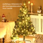 HOMCOM Künstlicher Weihnachtsbaum 120 cm mit 80 LED & Kugeln – Naturgetreuer Christbaum – Bild 4